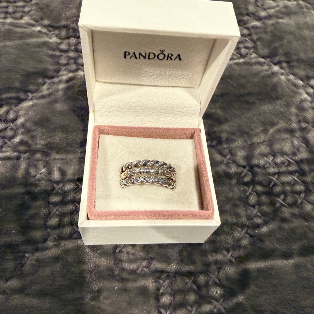 Pandora Silver Ring Stack - image 2